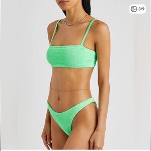 Hunza G // Bikini Set Lime Textured Stretch Fabric